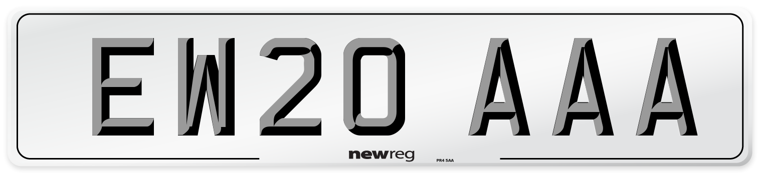 EW20 AAA Number Plate from New Reg